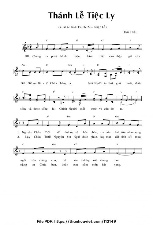 Thánh Lễ Tiệc Ly - Hải Triều - trang 1