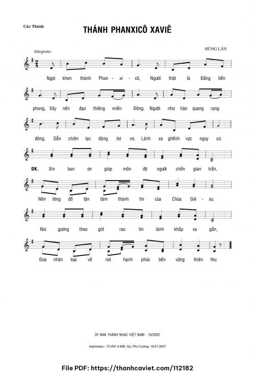 Thánh Phanxicô Xaviê - Hùng Lân - trang 1