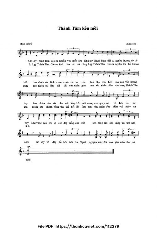 Thánh Tâm kêu mời - Chính Tâm - trang 1