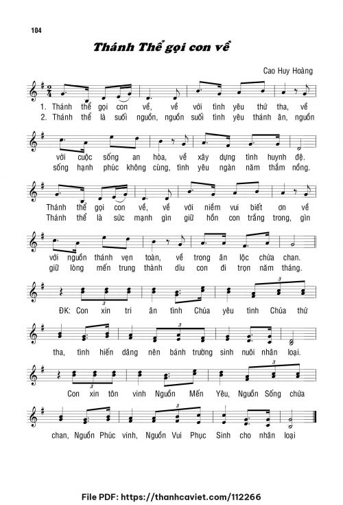 Thánh Thể gọi con về - Cao Huy Hoàng - trang 1