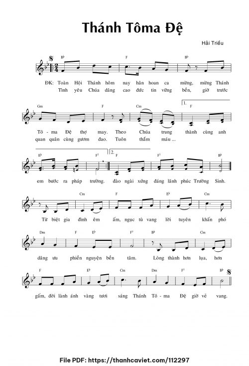 Thánh Tôma Đệ - Hải Triều - trang 1