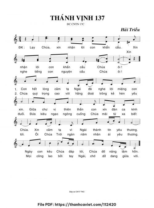 Thánh Vịnh 137 - Hải Triều - trang 1