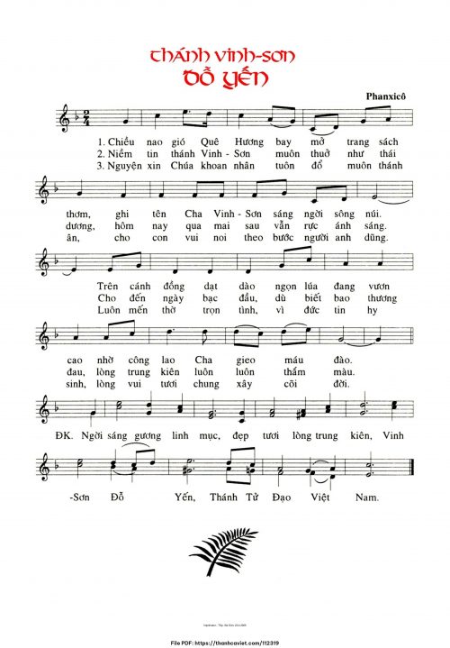 Thánh Vinh Sơn Đỗ Yến - Phanxicô - trang 1