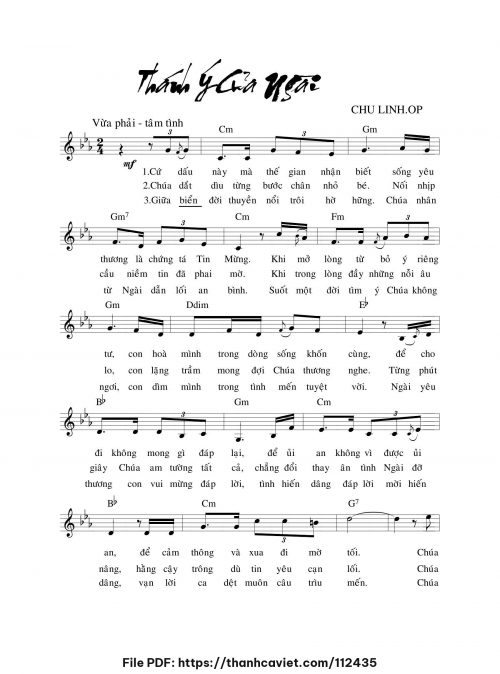 Thánh ý của Ngài - Sr. Chu Linh, OP - trang 1