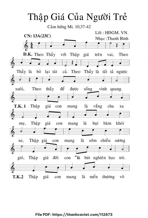 Thập giá của người trẻ - Lm. Thanh Bình - trang 1