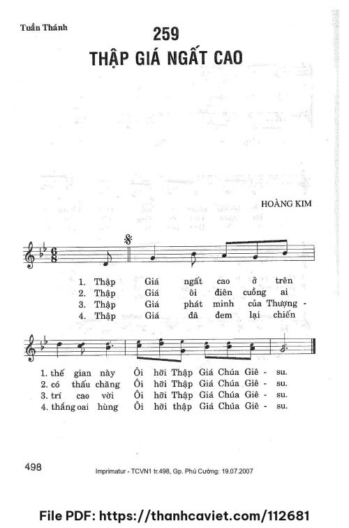 Thập giá ngất cao - Lm. Hoàng Kim - trang 1