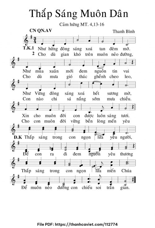 Thắp sáng muôn dân - Lm. Thanh Bình - trang 1