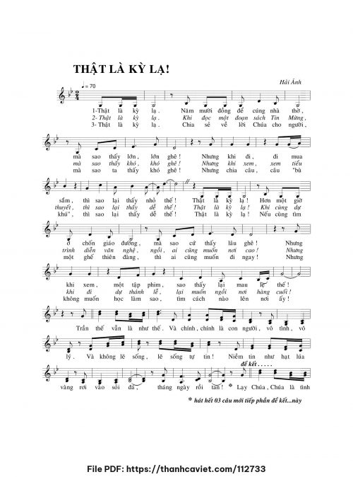 Thật là kỳ lạ - Hải Ánh - trang 1