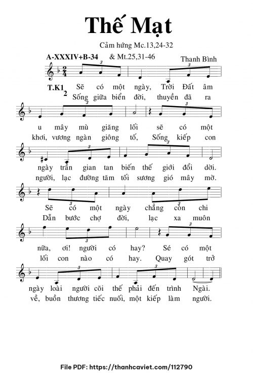 Thế mạt - Lm. Thanh Bình - trang 1
