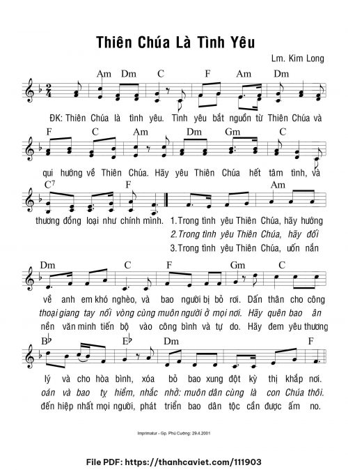 Thiên Chúa là tình yêu - Lm. Kim Long - trang 1