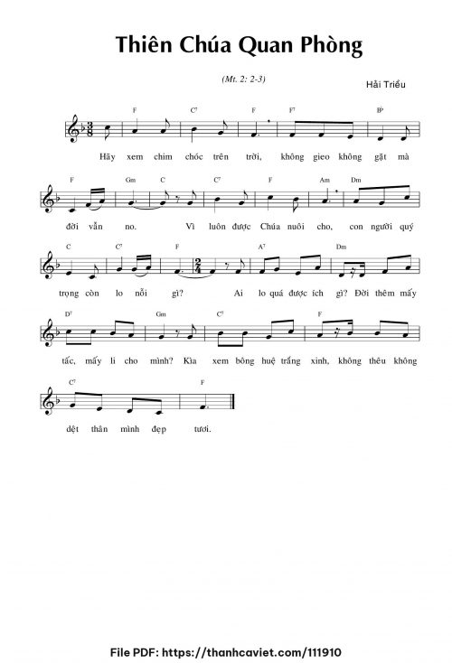 Thiên Chúa quan phòng - Hải Triều - trang 1