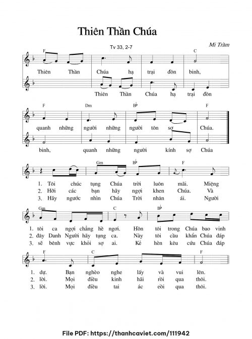 Thiên Thần Chúa - Lm. Mi Trầm - trang 1
