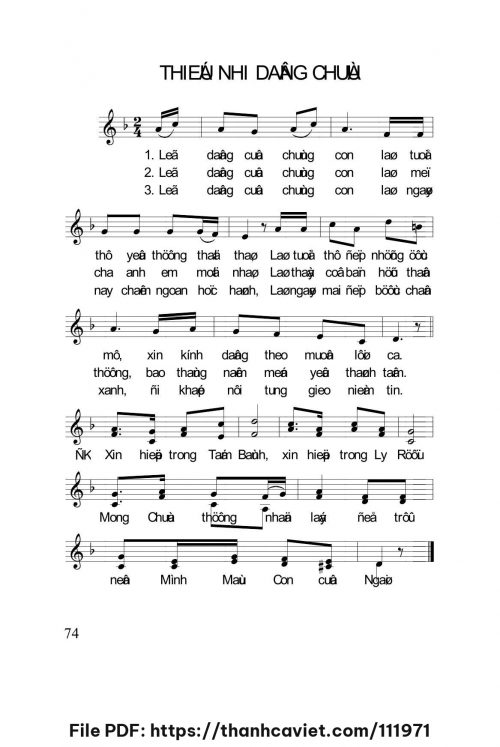 Thiếu nhi dâng Chúa - Lm. Nguyễn Duy - trang 1