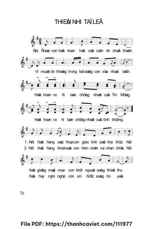 Thiếu nhi tạ lễ - Lm. Nguyễn Duy - trang 1