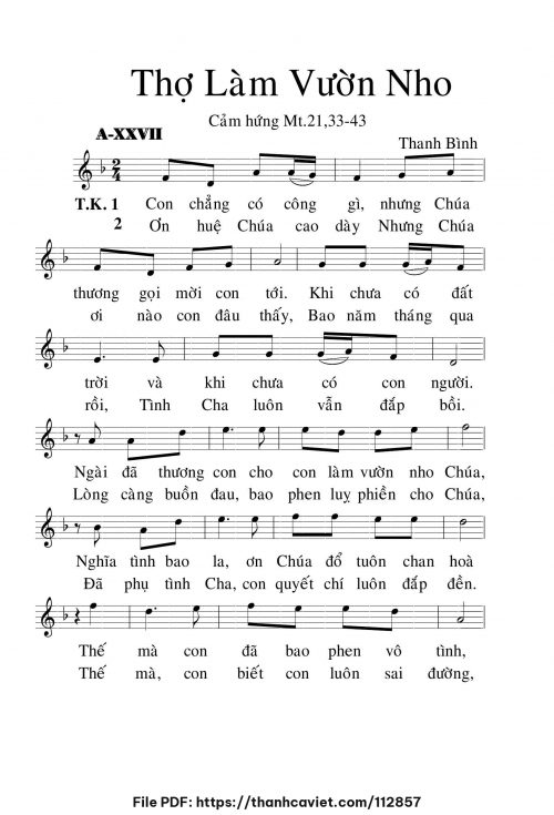 Thợ làm vườn nho - Lm. Thanh Bình - trang 1