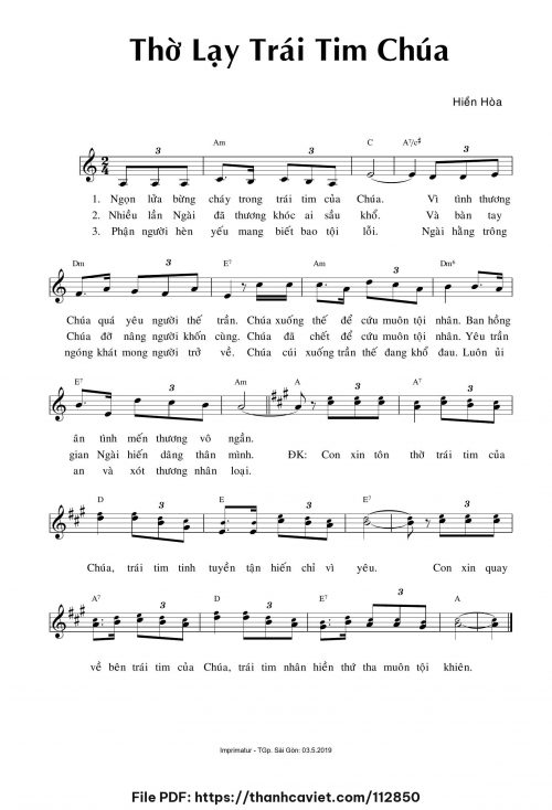 Thờ lạy trái tim Chúa - Sr. Hiền Hòa - trang 1