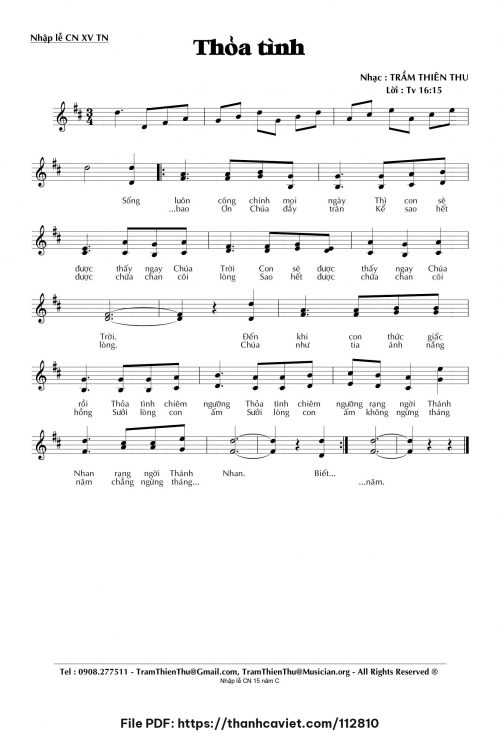 Thỏa tình - Trầm Thiên Thu - trang 1