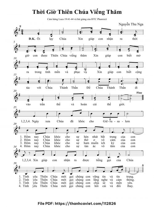Thời giờ Thiên Chúa viếng thăm - Nguyễn Thu Nga - trang 1