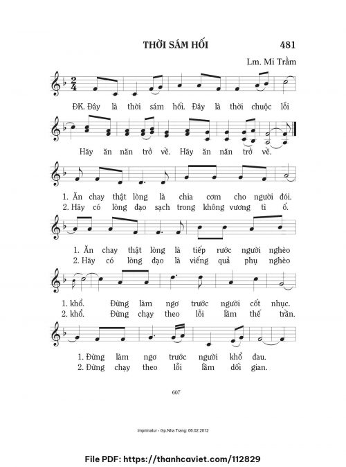Thời sám hối - Lm. Mi Trầm - trang 1