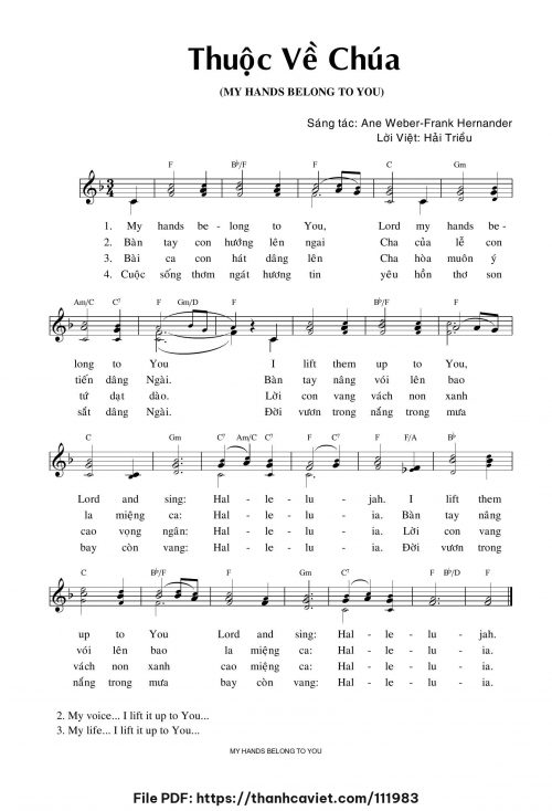 Thuộc về Chúa - Hải Triều (Nhạc Ngoại, lời Việt) - trang 1