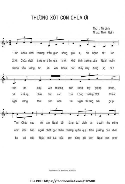 Thương xót con Chúa ơi - Sr. Thiên Uyên - Thơ: Từ Linh - trang 1