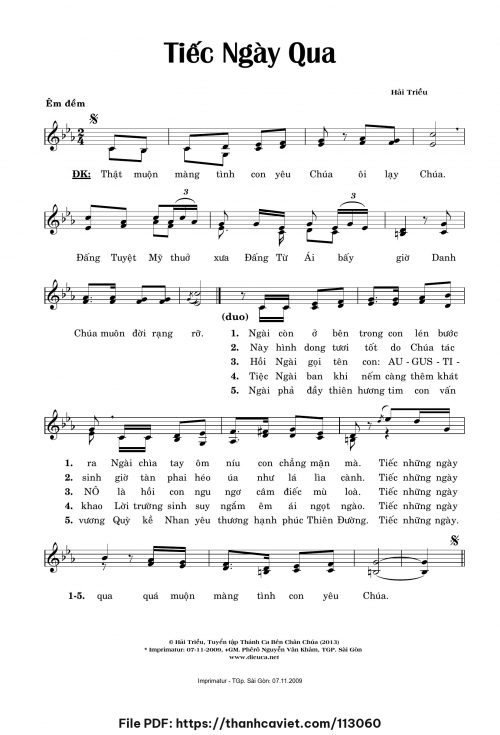 Tiếc ngày qua - Hải Triều - trang 1