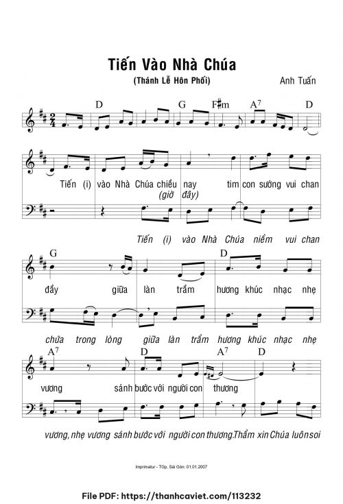 Tiến vào nhà Chúa - Anh Tuấn - trang 1