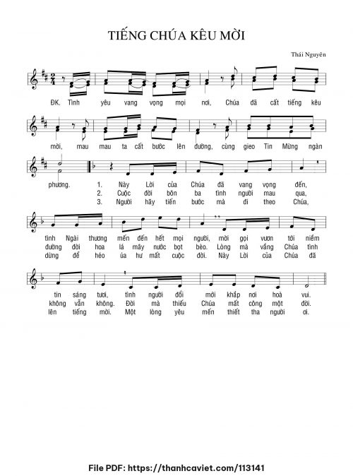 Tiếng Chúa kêu mời - Lm. Thái Nguyên - trang 1