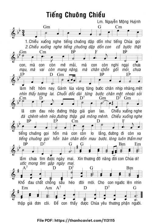 Tiếng chuông chiều - Lm. Nguyễn Mộng Huỳnh - trang 1