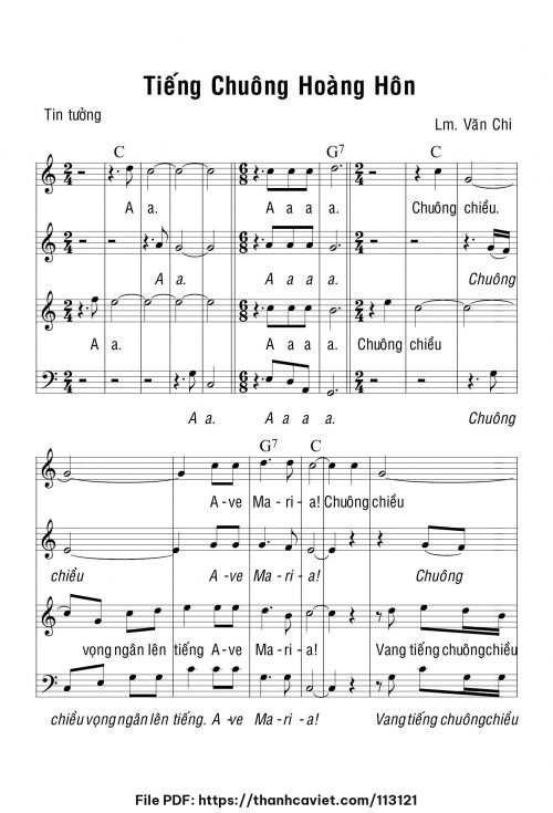 Tiếng chuông hoàng hôn - Lm. Văn Chi - trang 1