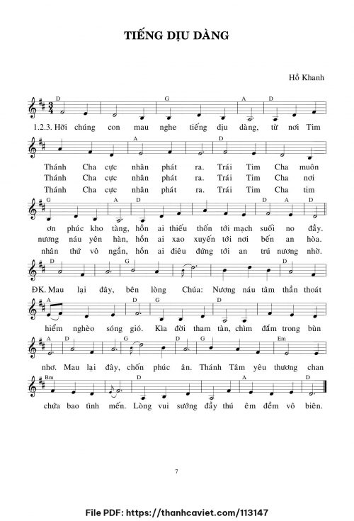 Tiếng dịu dàng - Hồ Khanh - trang 1