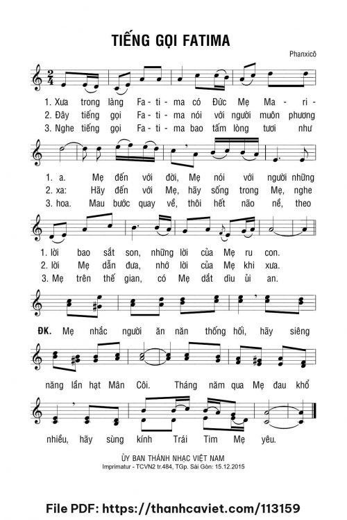 Tiếng gọi Fatima - Phanxicô - trang 1