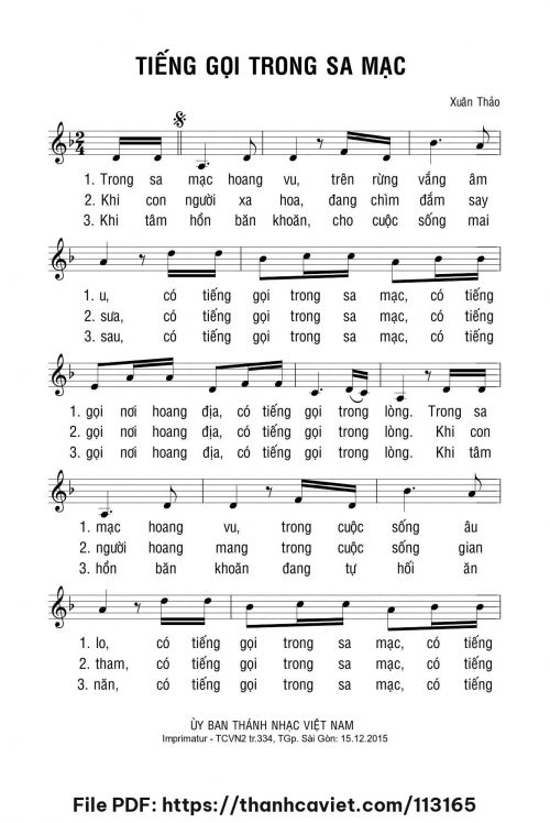 Tiếng gọi trong sa mạc - Lm. Xuân Thảo - trang 1