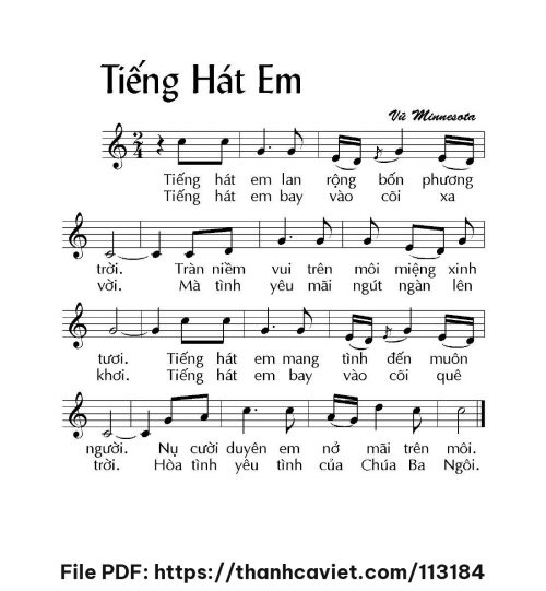 Tiếng Hát Em - Vũ Minnesota - trang 1