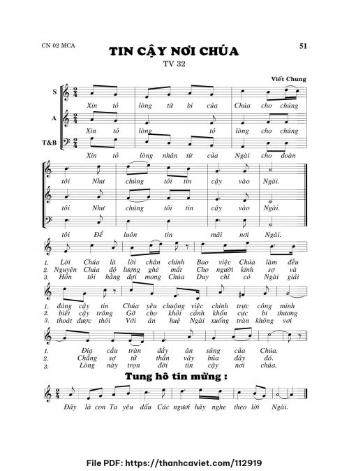 Tin cậy nơi Chúa - Viết Chung - trang 1