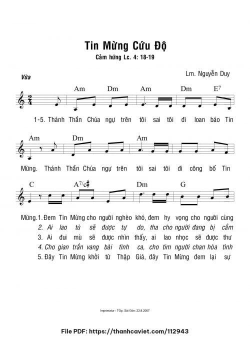 Tin Mừng cứu độ - Lm. Nguyễn Duy - trang 1