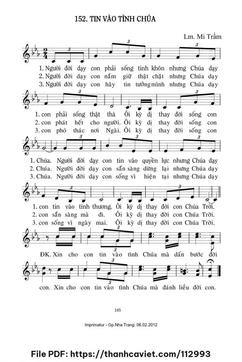 Tin vào tình Chúa - Lm. Mi Trầm - trang 1