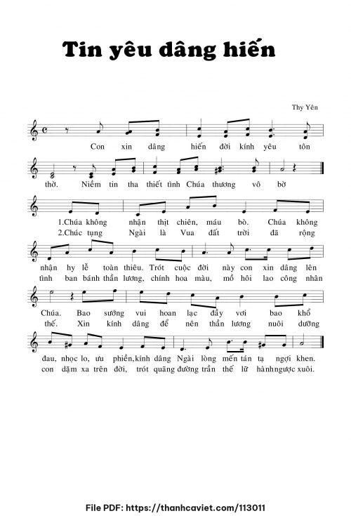 Tin yêu dâng hiến - Thy Yên - trang 1